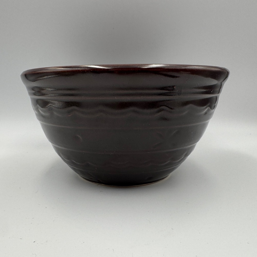 Vintage Marcrest‎ Oven Proof Stoneware Bowl 8" Daisy Dot Brown Mid Century USA